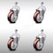 Service Caster 4 Inch SS Maroon Polyurethane Wheel Swivel 12mm Threaded Stem Caster Set SCC SCC-SSTS20S414-PPUB-MRN-M1215-4 - alternate 1